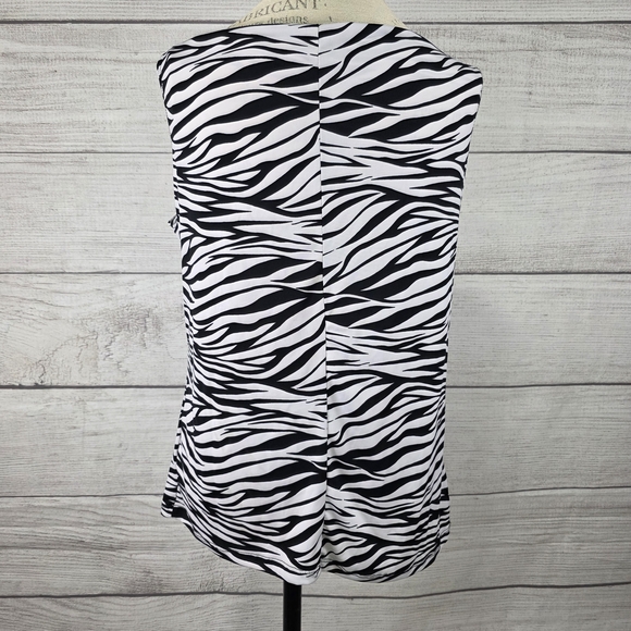 Jostar Vintage Y2k Zebra Print Scoop Neck Women's Sleeveless Top - Picture 5 of 8